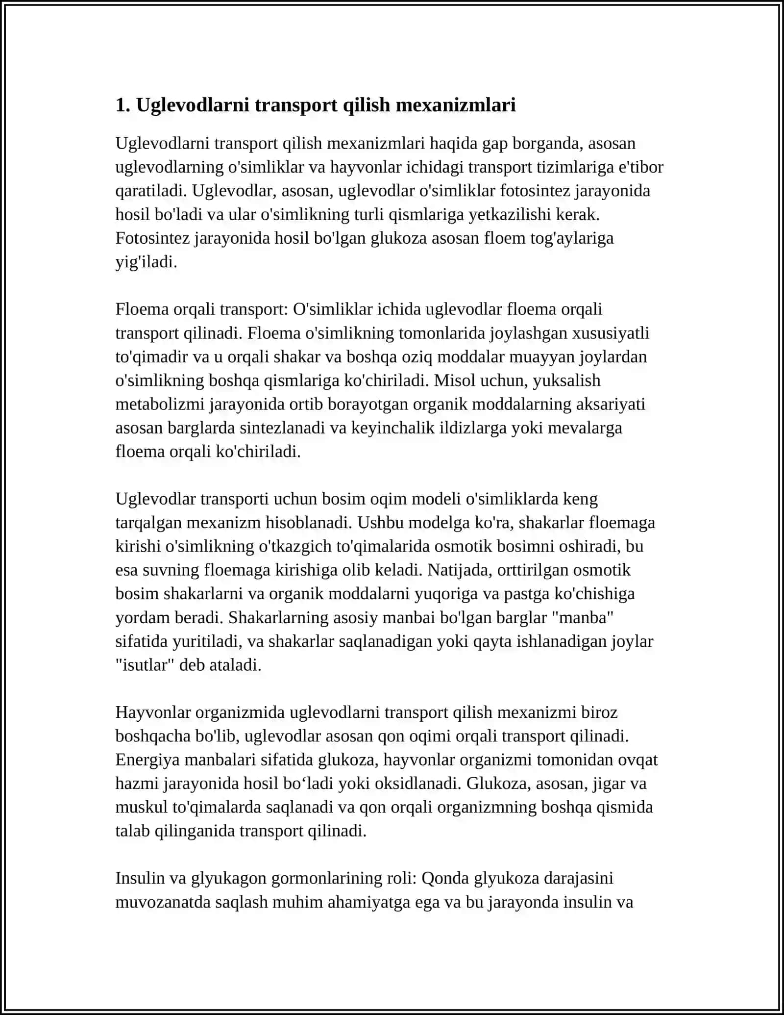 Uglevodlarni transport va zahira shakillari 3