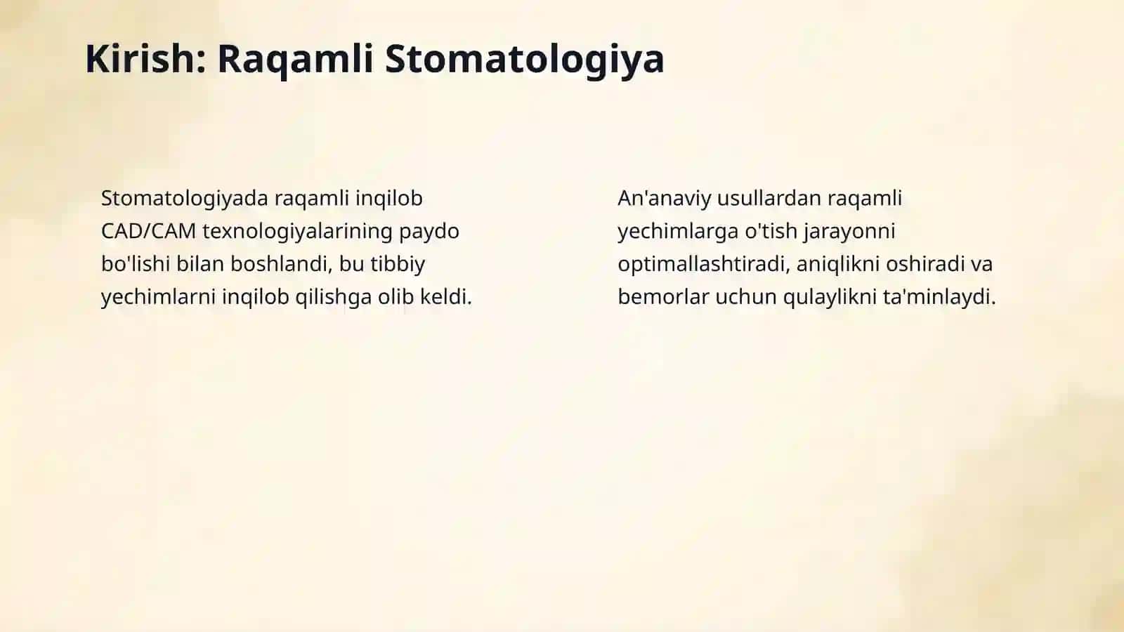 Stomatologiyada raqamli texnologiyalar (CAD/CAM tizimlari). 3
