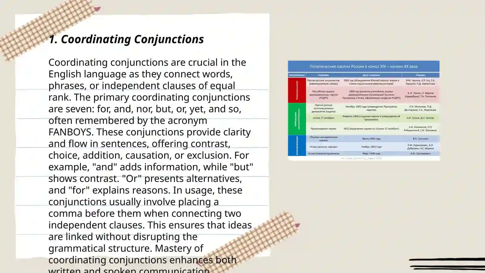 Types of connectives and their use in context 3