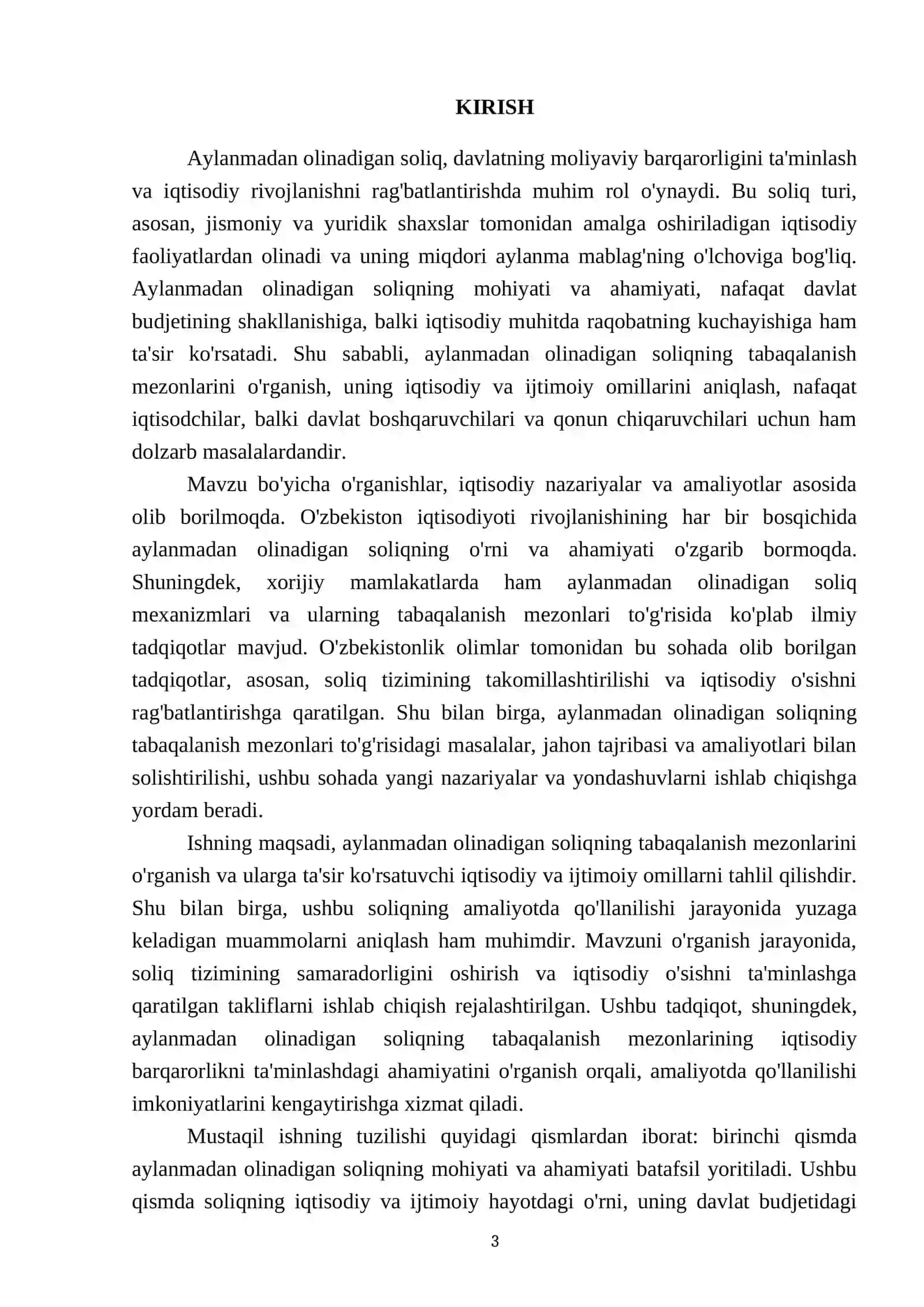 Aylanmadan olinadigan soliqning tabaqalanish mezonlari 3