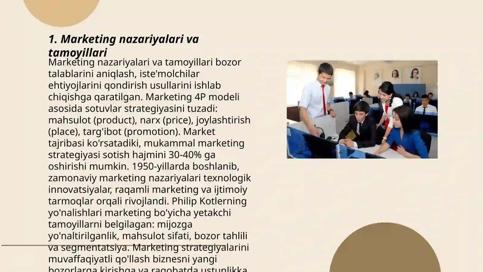 Marketing tamoyillari, vazifalari, funksiyalari va turlari 3