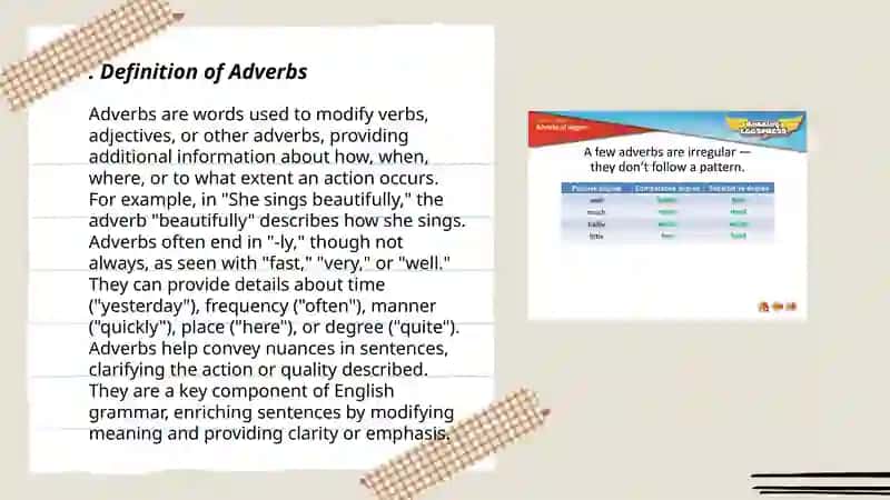 Degrees of adverb 3