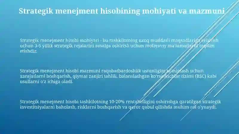 Strategik boshqaruv hisobi 3