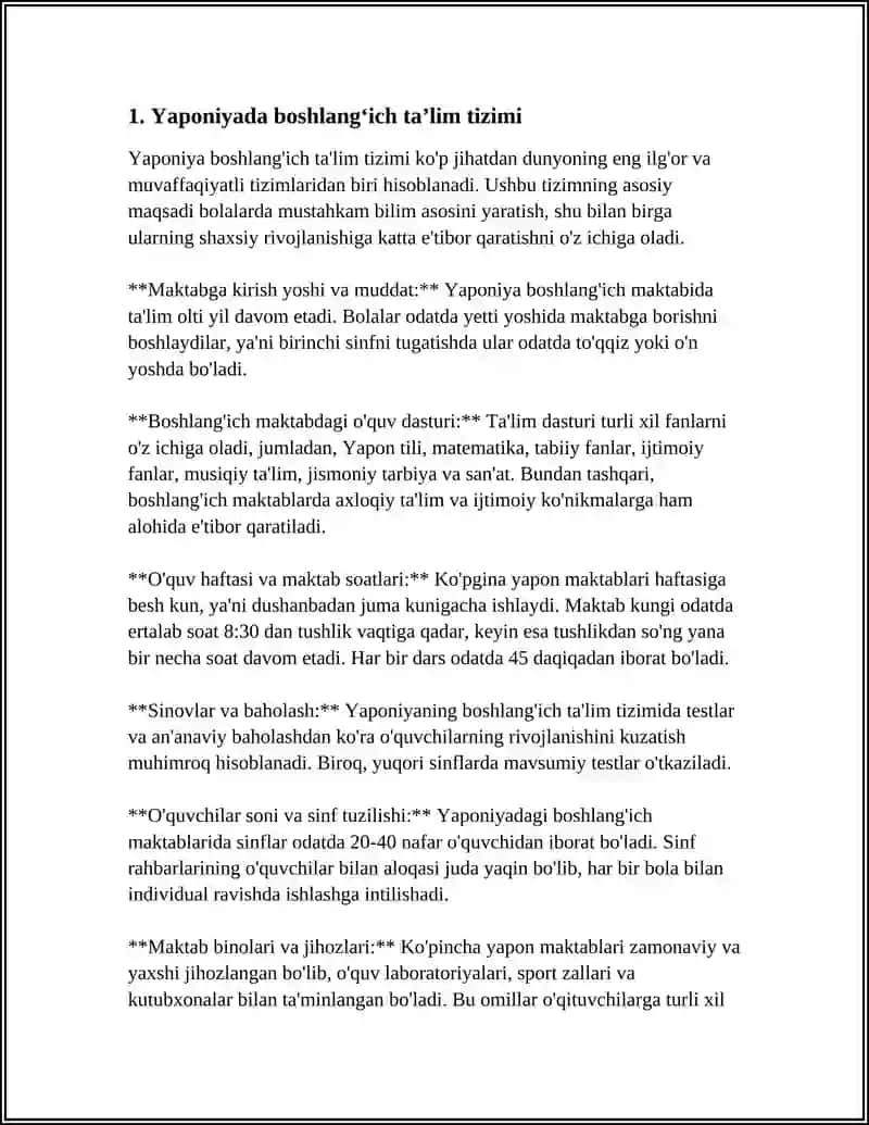 YAPONIYA BOSHLANGʻICH TAʼLIM TIZIMI 3