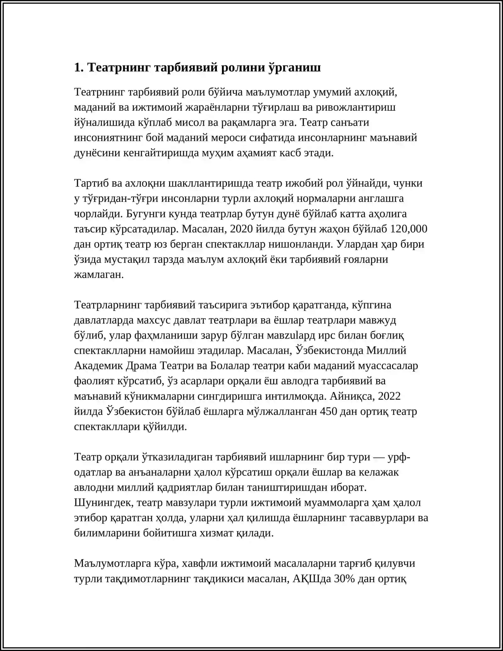 TEATR TARBIYA MADANIYAT MAʼNAVIYAT VA MARIFAT AXBOROT MASKANI SIFATIDA 3