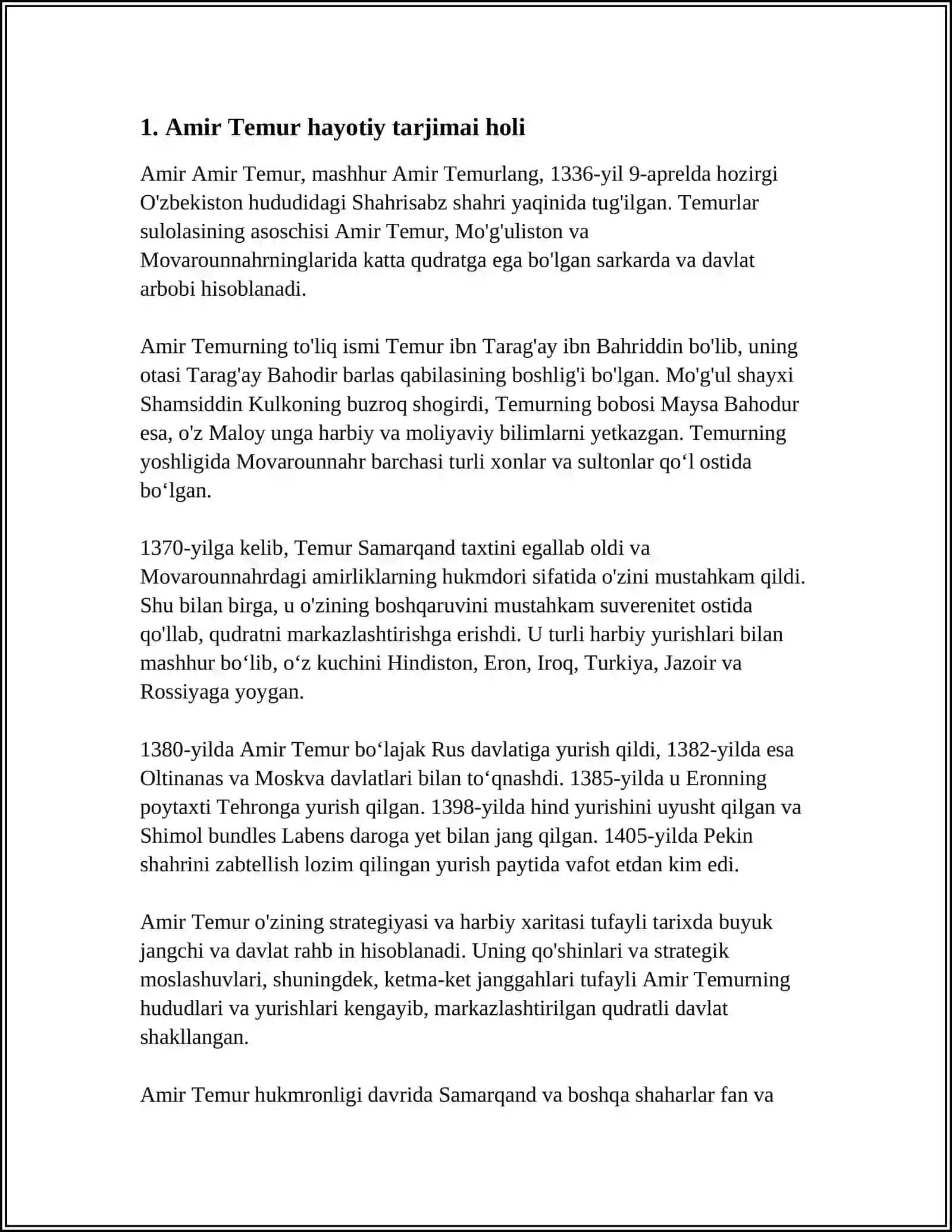 AMIR TEMUR BUYUK DAVLAT ARBOBI 3
