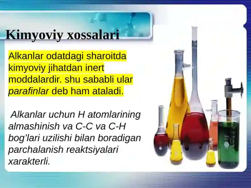 alkanlar kiyoviy hossalari 3