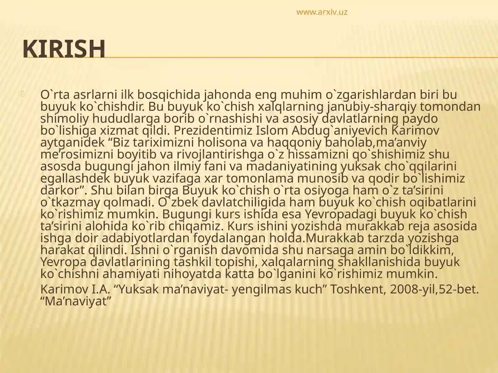 Xalqlarning buyuk ko’chishi davrida sharq va g’arbning ijtimoiy tuzimi 3