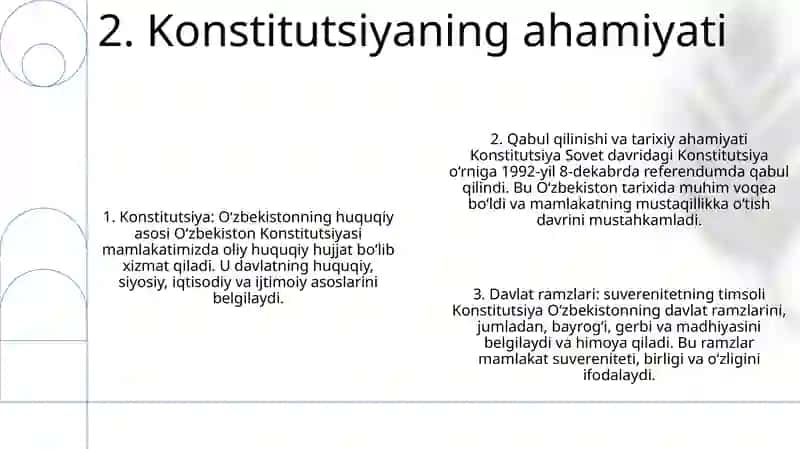 O'Zbekiston Respublikasi Konstitusiyasining Qabul Qilinishi Va Uning Tarixiy Ahamiyati 3