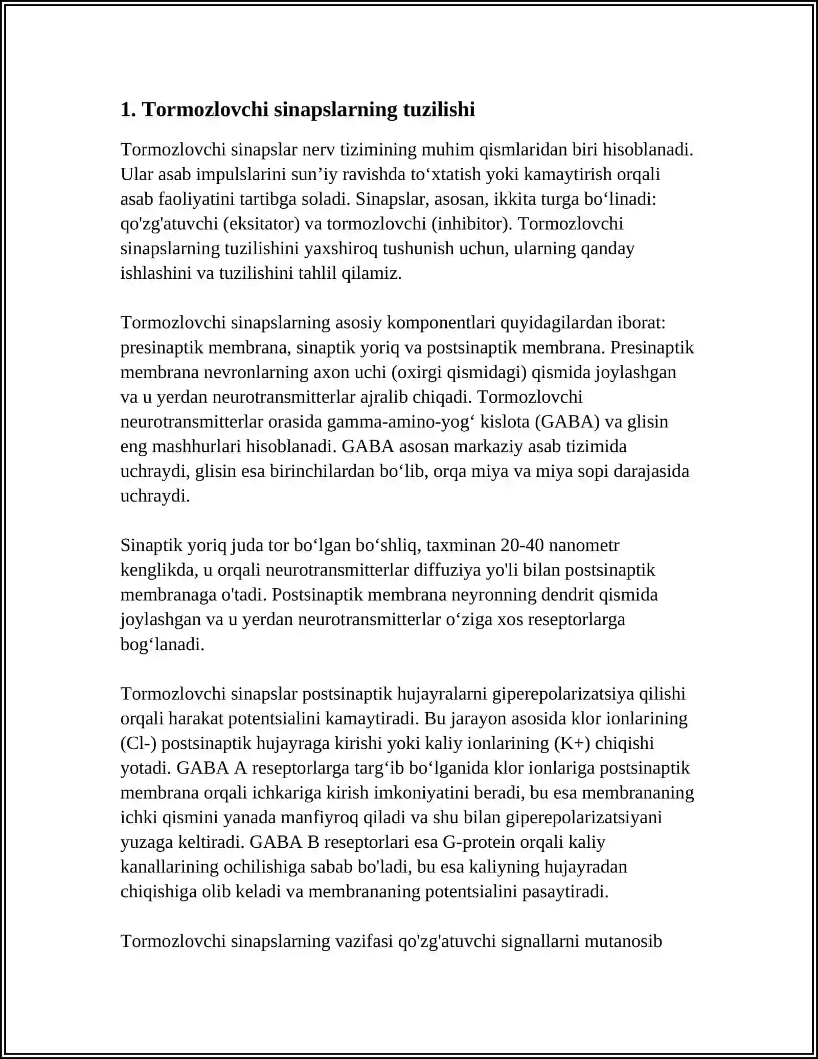 MARKAZIY NERV SISTEMASINING TORMUZLOVCHI SINAPSLARI 3