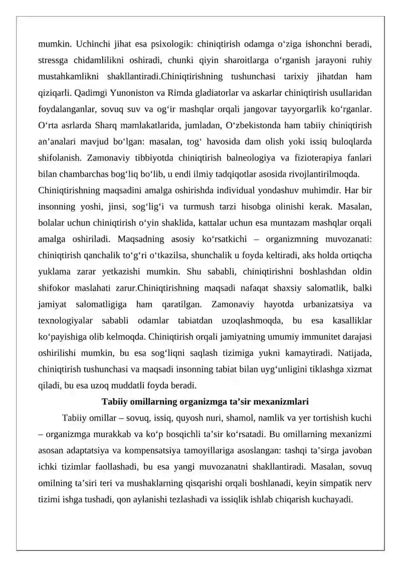 Organizmni chiniqtirishning uslubiy va fiziologik tamoyillari 3