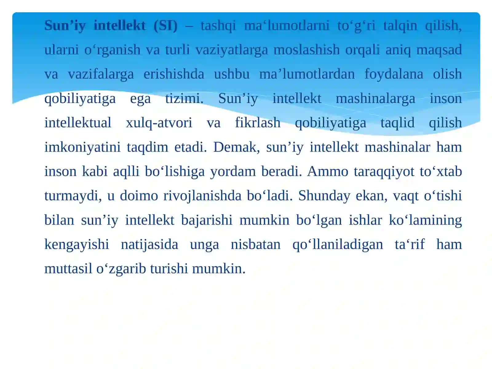 Sun’iy intellekt texnologiyasi 3