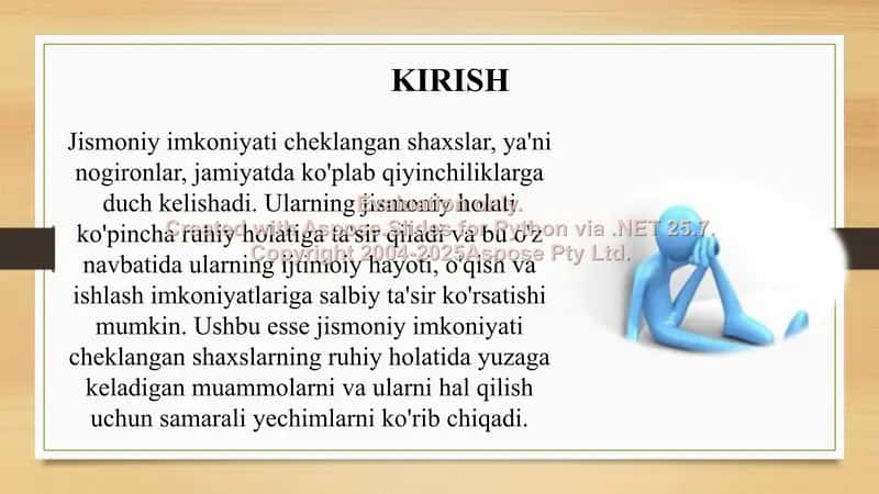 Jismoniy imkoniyati cheklangan shaxslarning ruhiy holatida yuzaga keladigan muammolar va ularga yechimlar 3