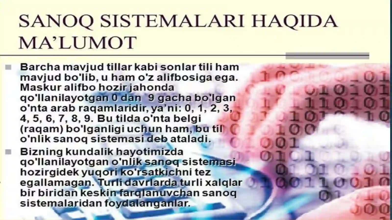 Turli  sanoq  sistemalari  haqida  tushuncha 3