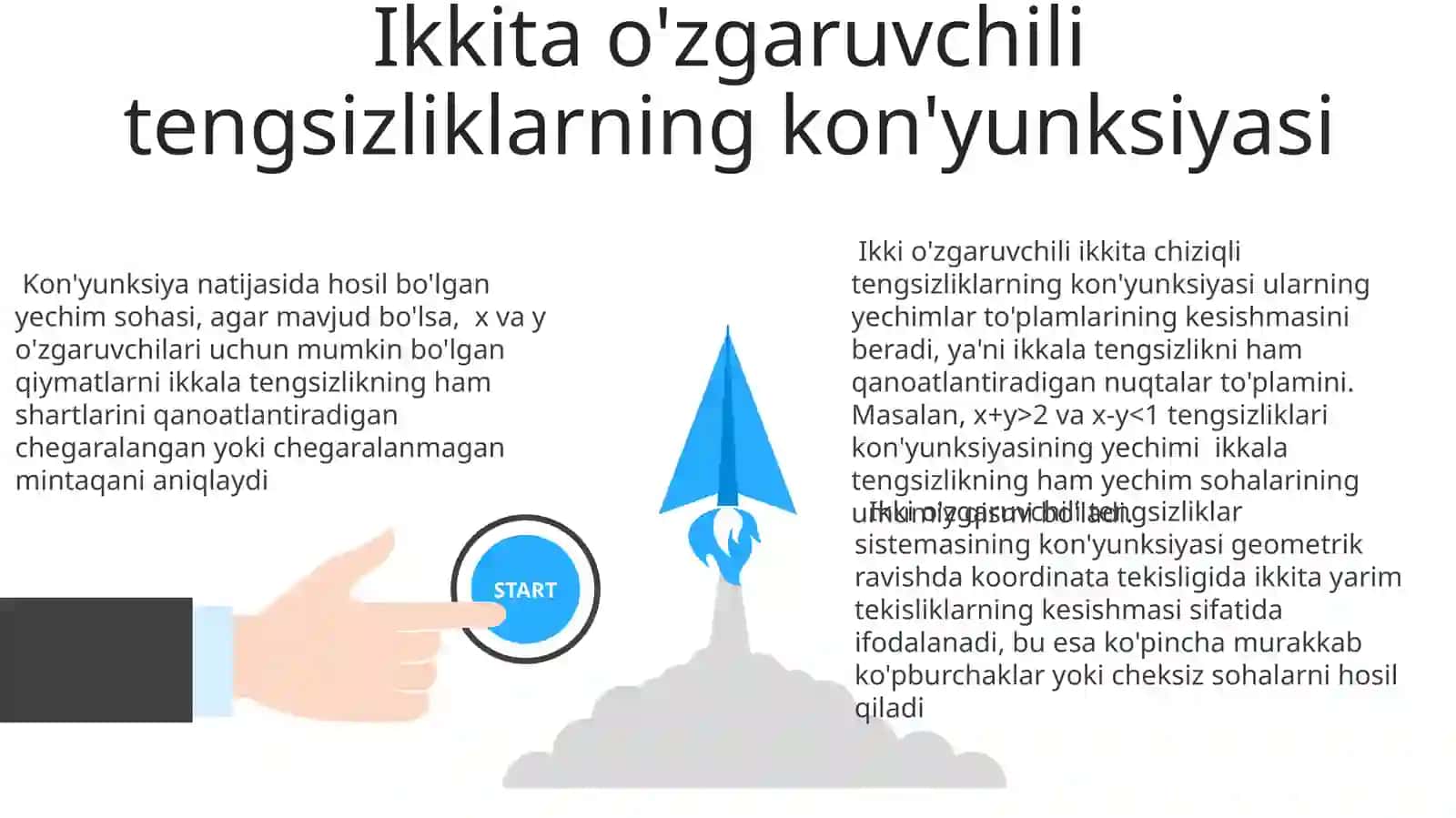 Ikki o'zgaruvchili tengsizliklarning kon'yunktsiyasi va diz'yunktsiyasi 3