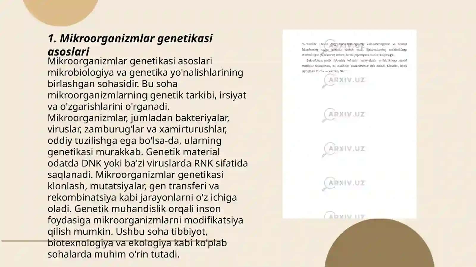 Mikroorganizmlar genetikasi va oʻzgaruvchanligi 3