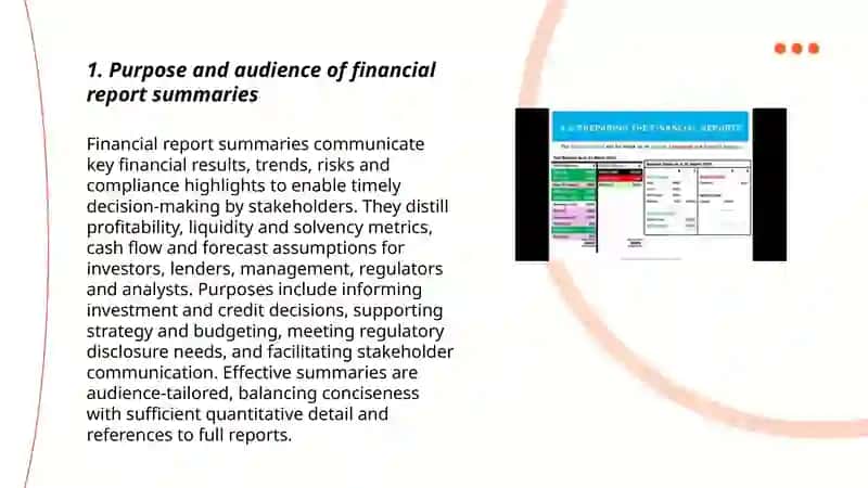 Preparing Summaries of Financial Reports 3