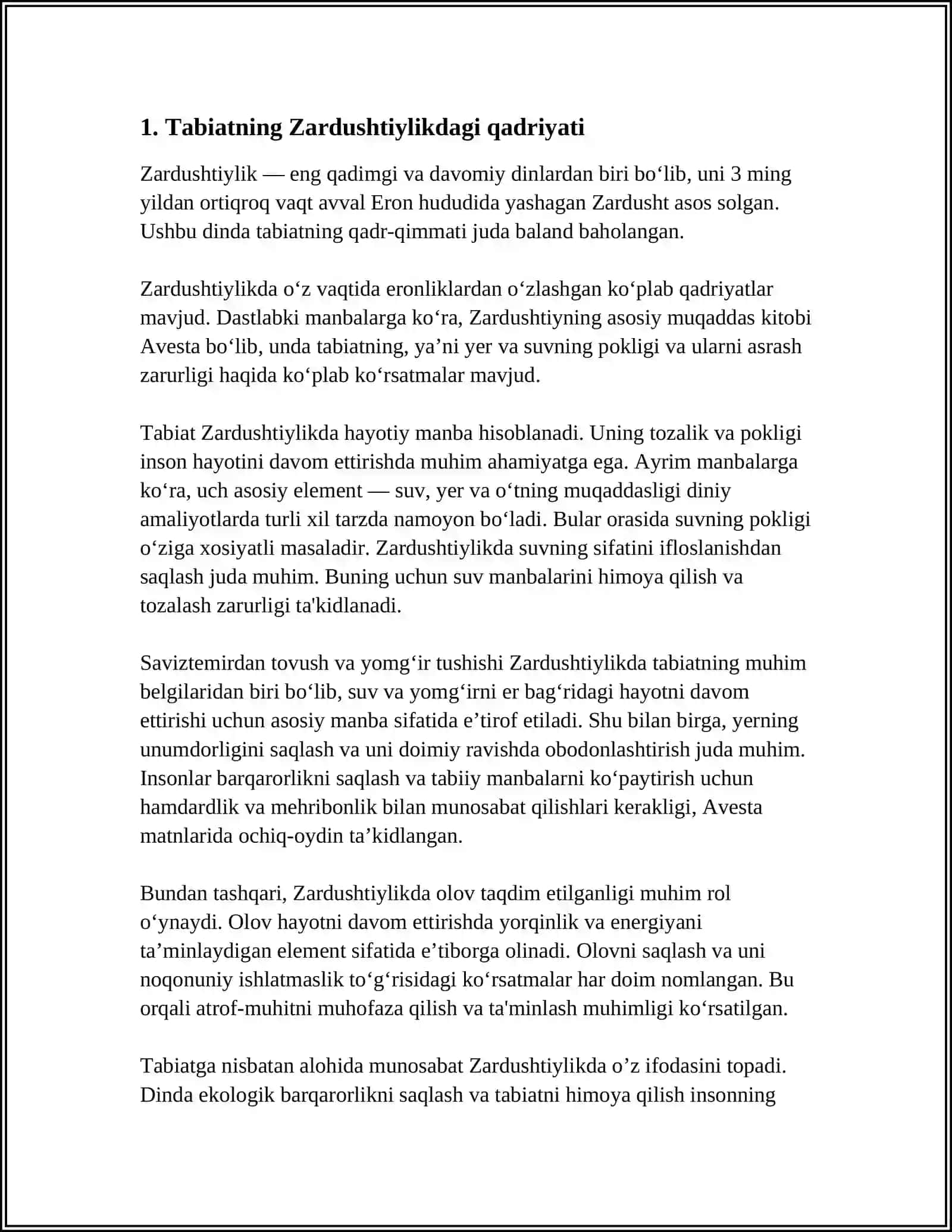 ZARDUSHTIYLIKDA TABIATNING ULUGʼLANISHI 3