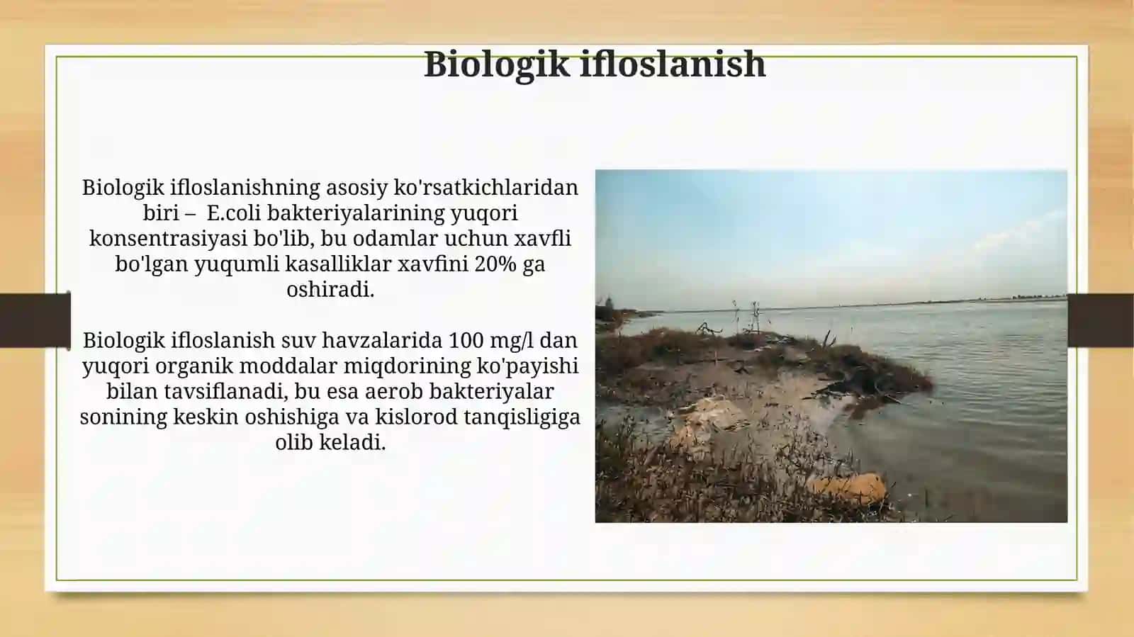 Suvni ifloslanish darajasi 3