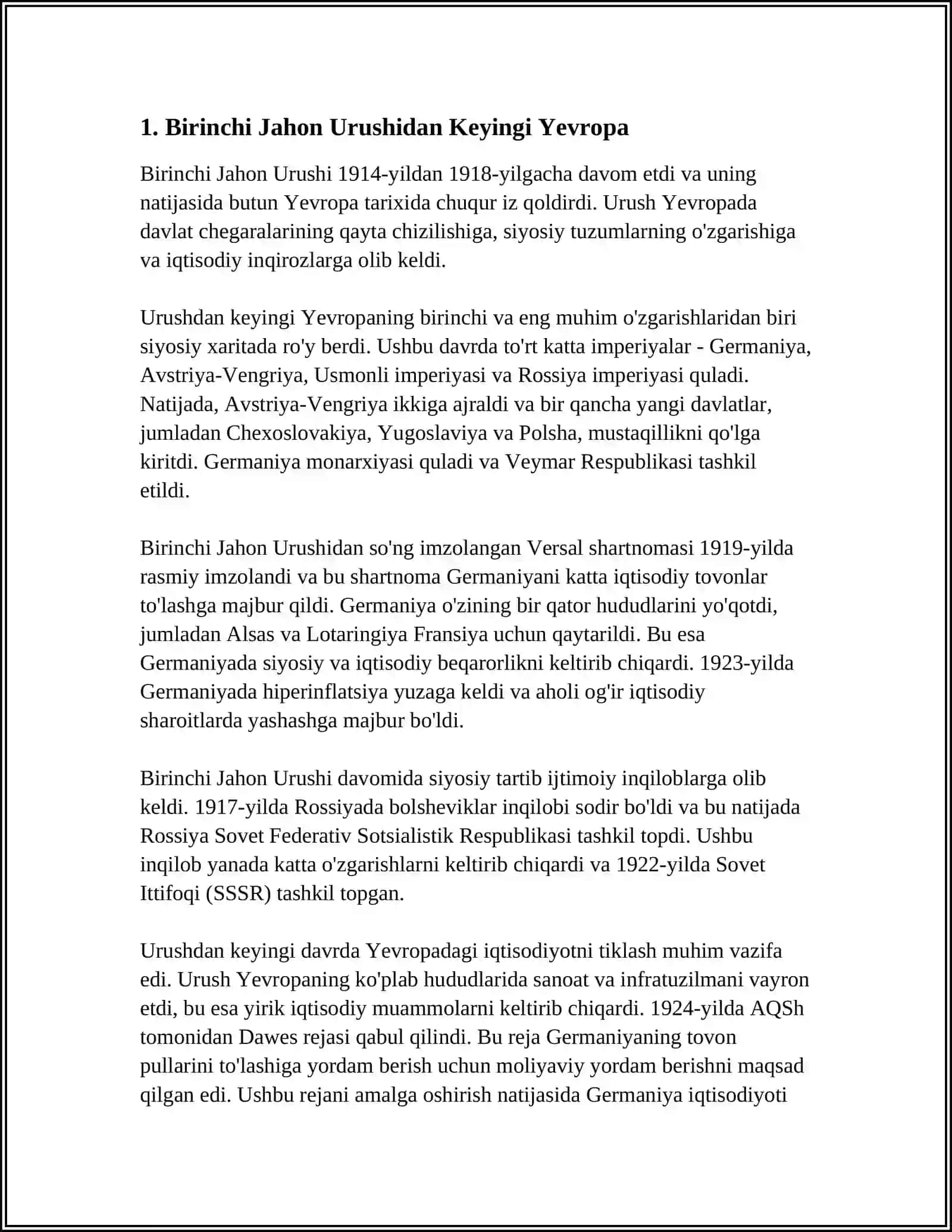 1918-1980 YILLARDA YEVROPA MAMLAKATLARINING ENG YANGI TARIXI TARIXSHUNOSLIGI 3