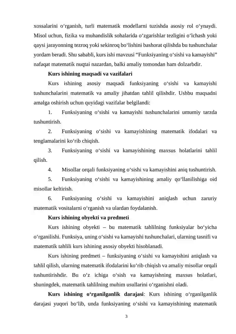 FUNKSIYA O’SUVCHILIGI VA KAMAYUVCHILIGI 3