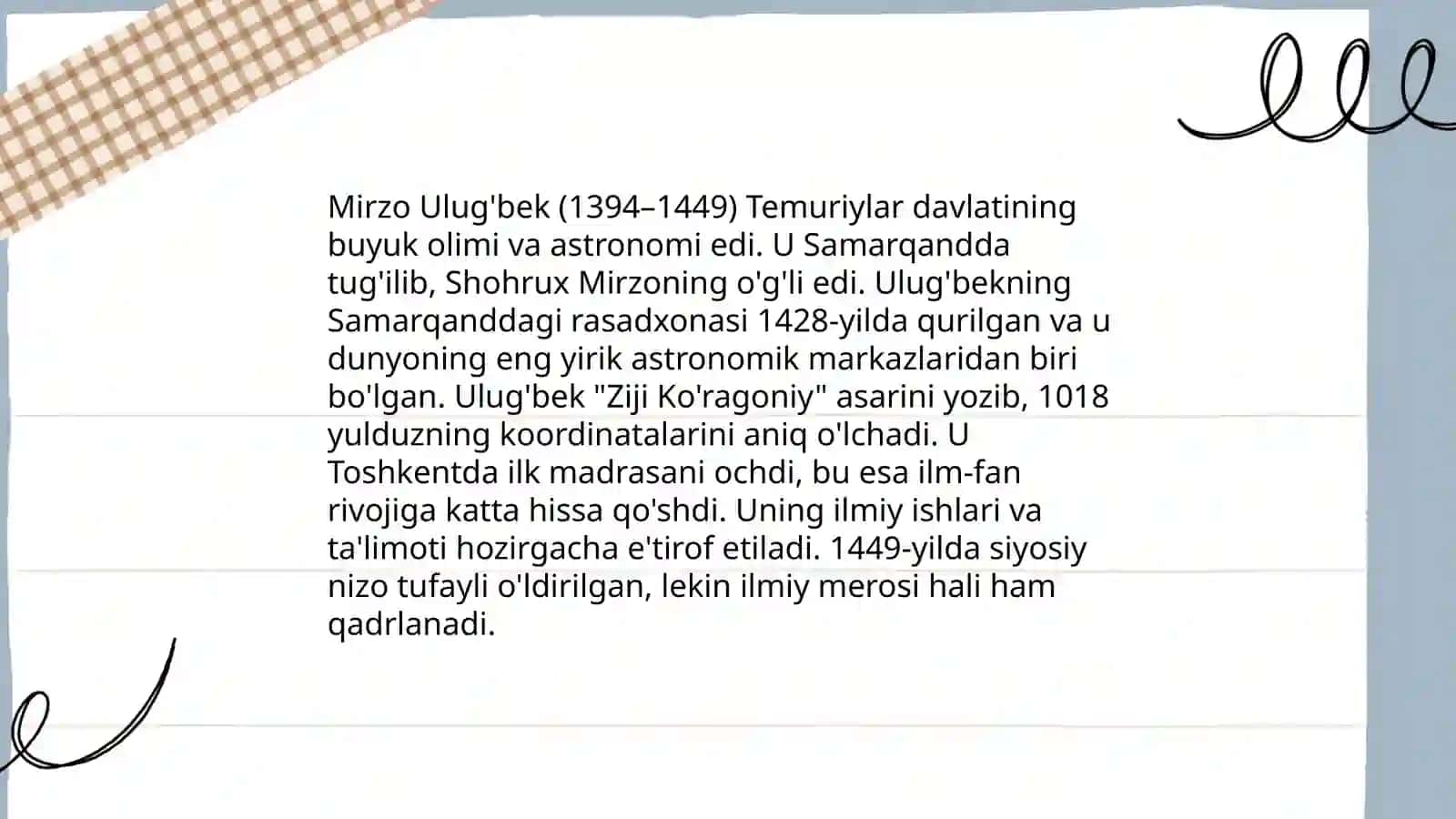 Mirzo Ulug'bek-davlat arbobi va buyuk olim 3