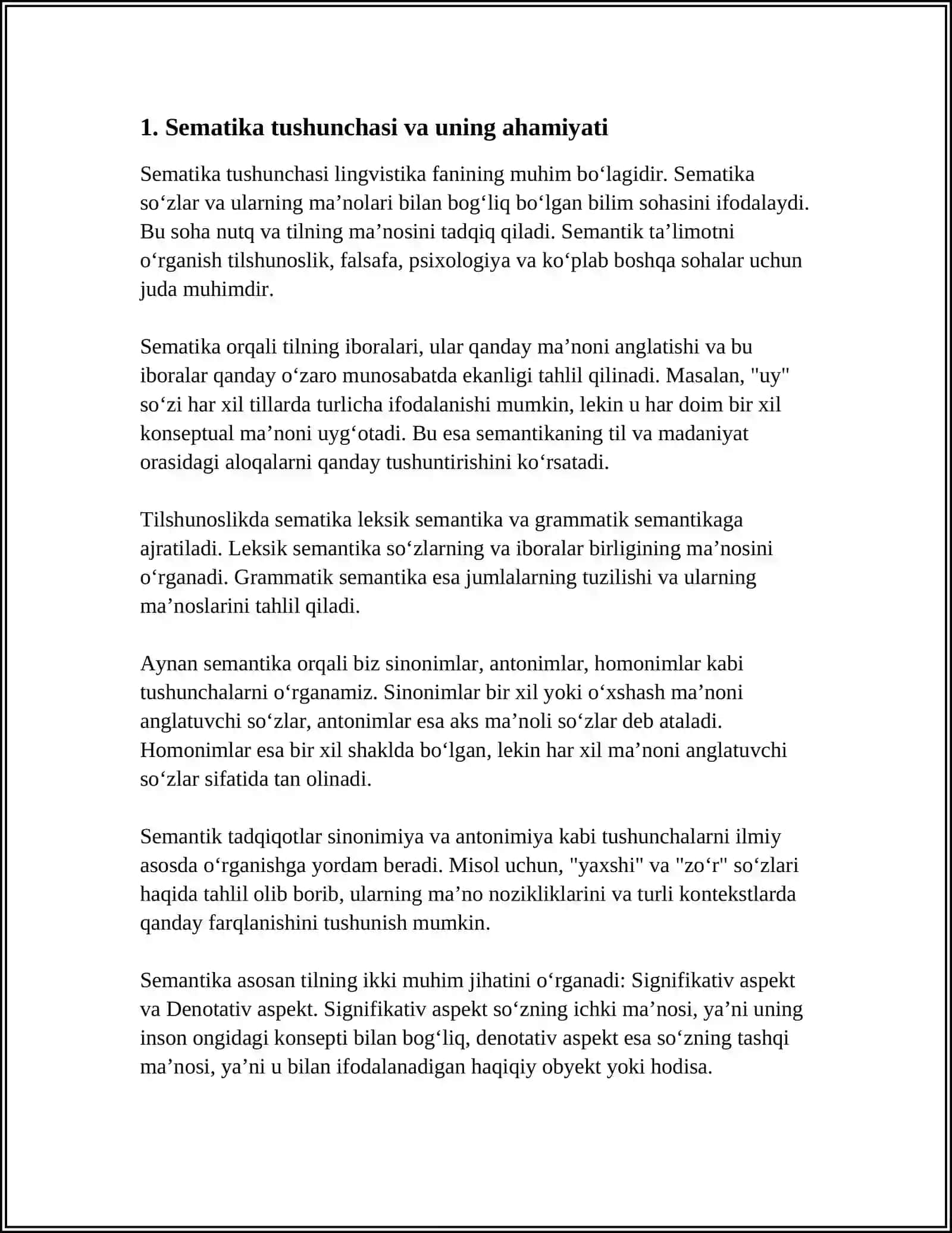 SEMATIKA MAVZUSIDA REFERAT TAYYOR BER 3