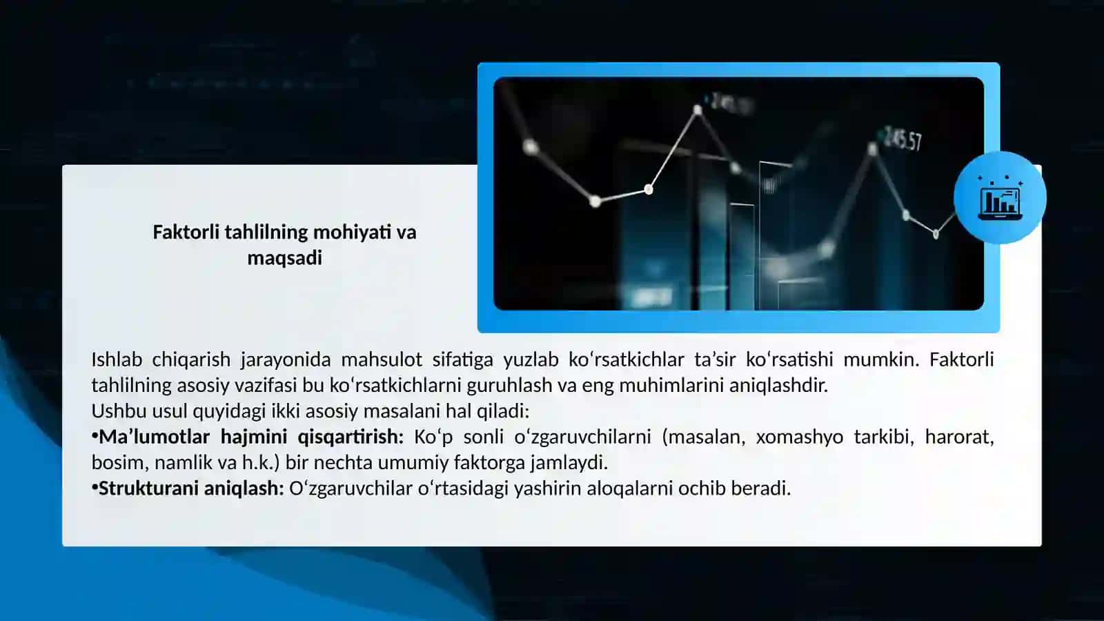 "Statistikusullar dafaktorli analizlar tahlili" 3