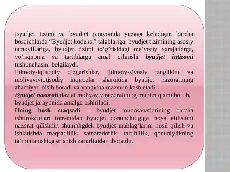 Byudjet nazorati elementlari 3