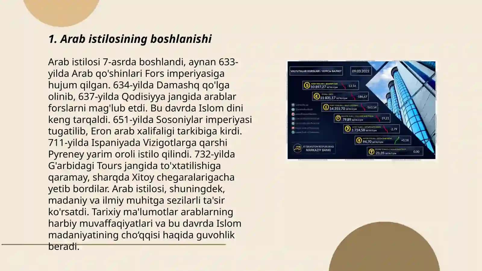 Markaziy Osiyoni Arab xalifaligi tomonidan bosib olinishi va uning devoriy naqsh san'ati 3