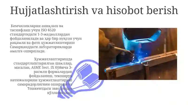 Payvand birikmalarni tashqi nazorat va vizual nazorat qilish 3