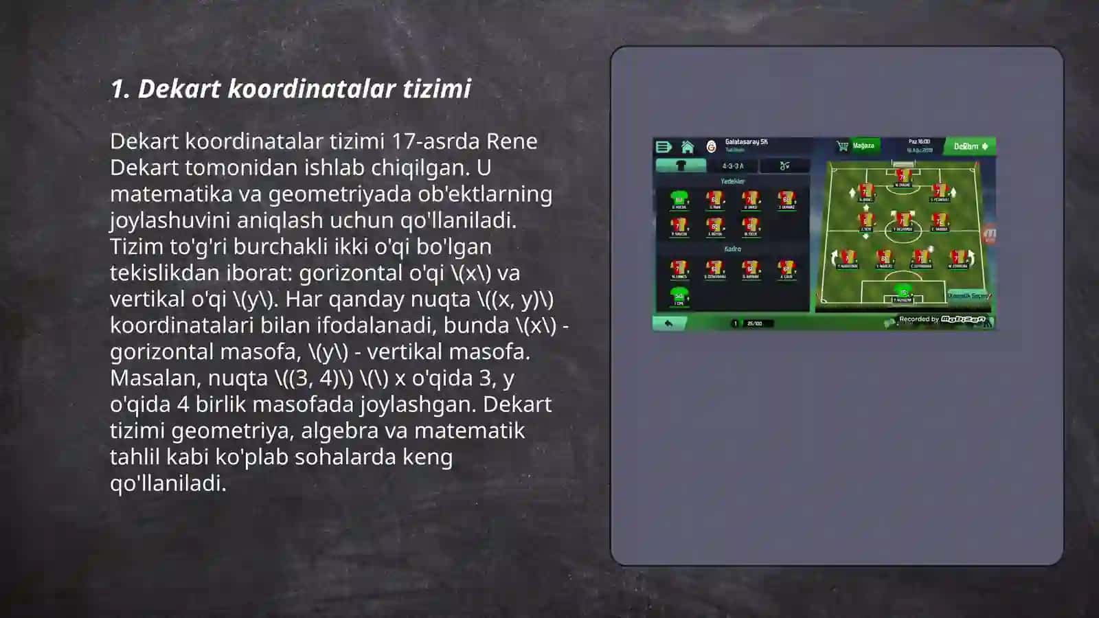 Dekart koordinatalar tizimi 3