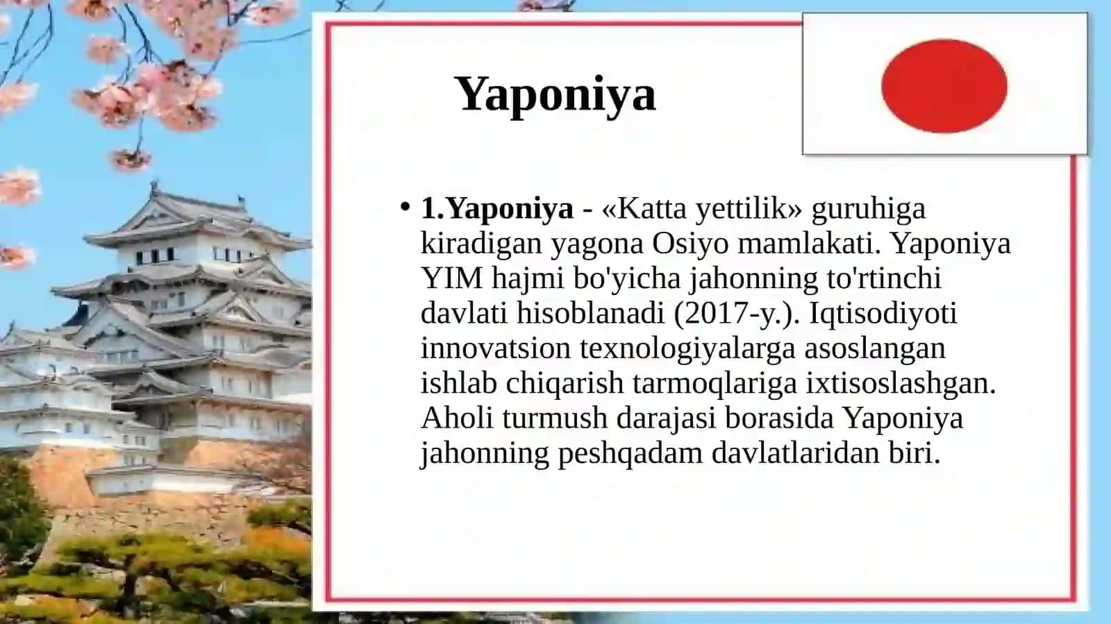 Osiyo mamlakatlarining iqtisodiy rivojlanganligi 3