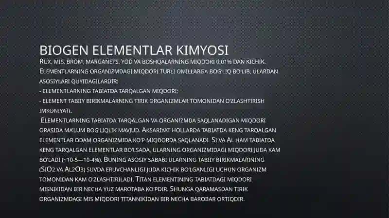 Biogen elementlar kimyosi 3