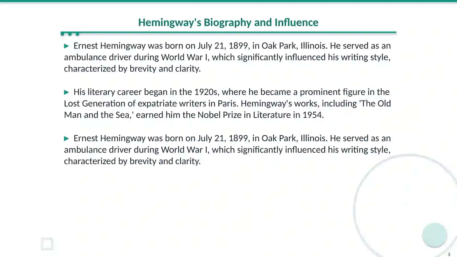 Fan Til oʻrganilayotgan mamlakatlar adabiyoti Mavzu:Ernest Hemingvey The old man and the sea 3