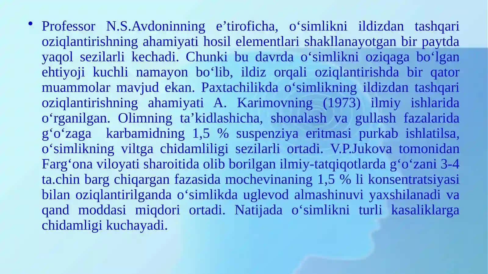 Ekinlarni ildizdan tashqari oziqlantirishning ahamiyati 3