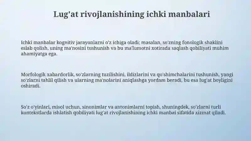 Lug'aviy sath taraqqiyotining ichki va tashqi manbalari 3