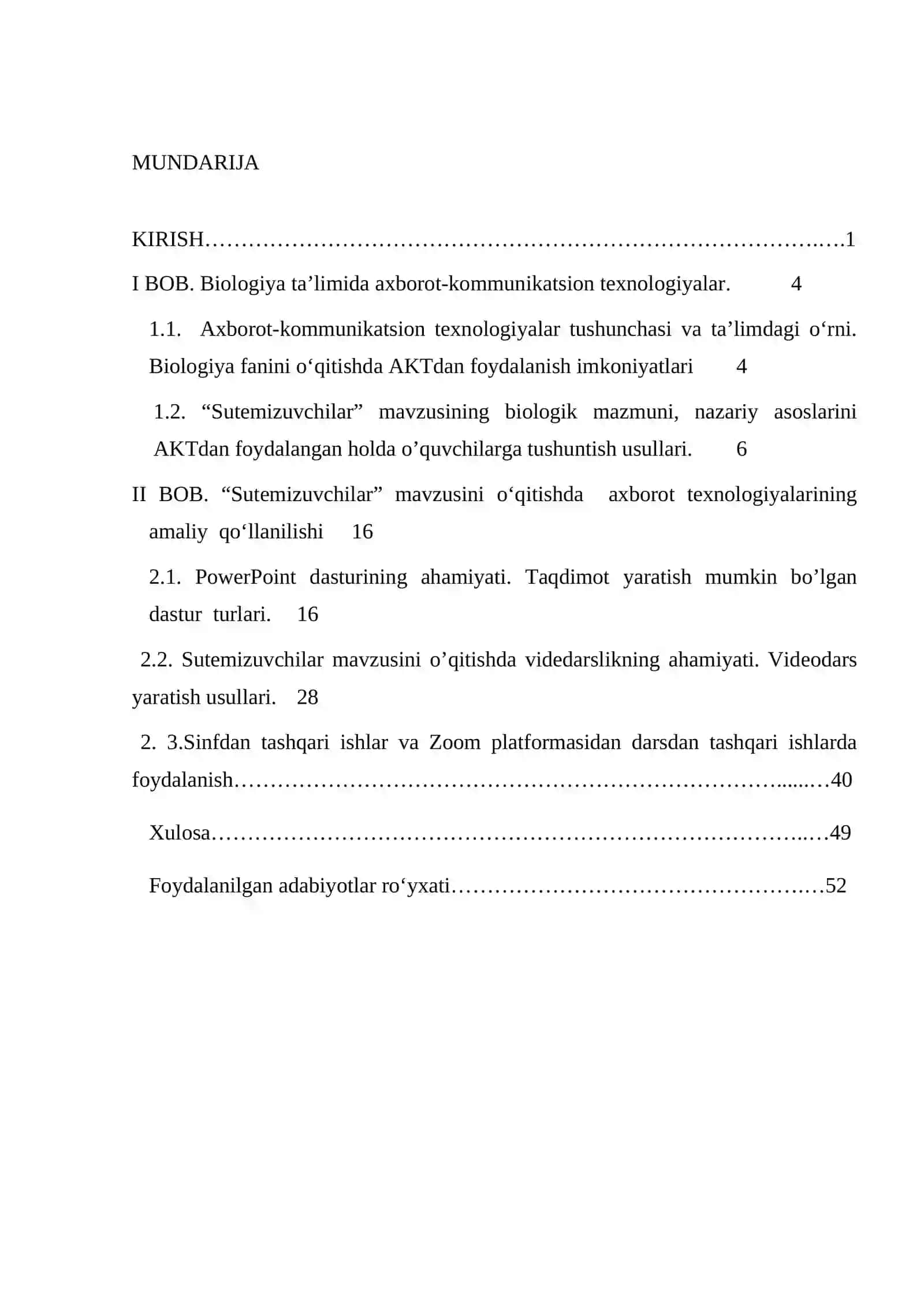 Sutemizuvchilar sinfiga mansub mavzularni o’qitishda axborot-kommunikatsion texnologiyalardan foydalanish 3
