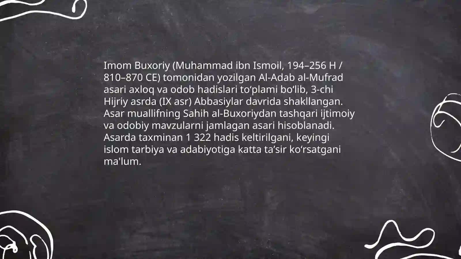 Imom Buxoriyning '' Al-Adab al mufrad,, asari haqida 3