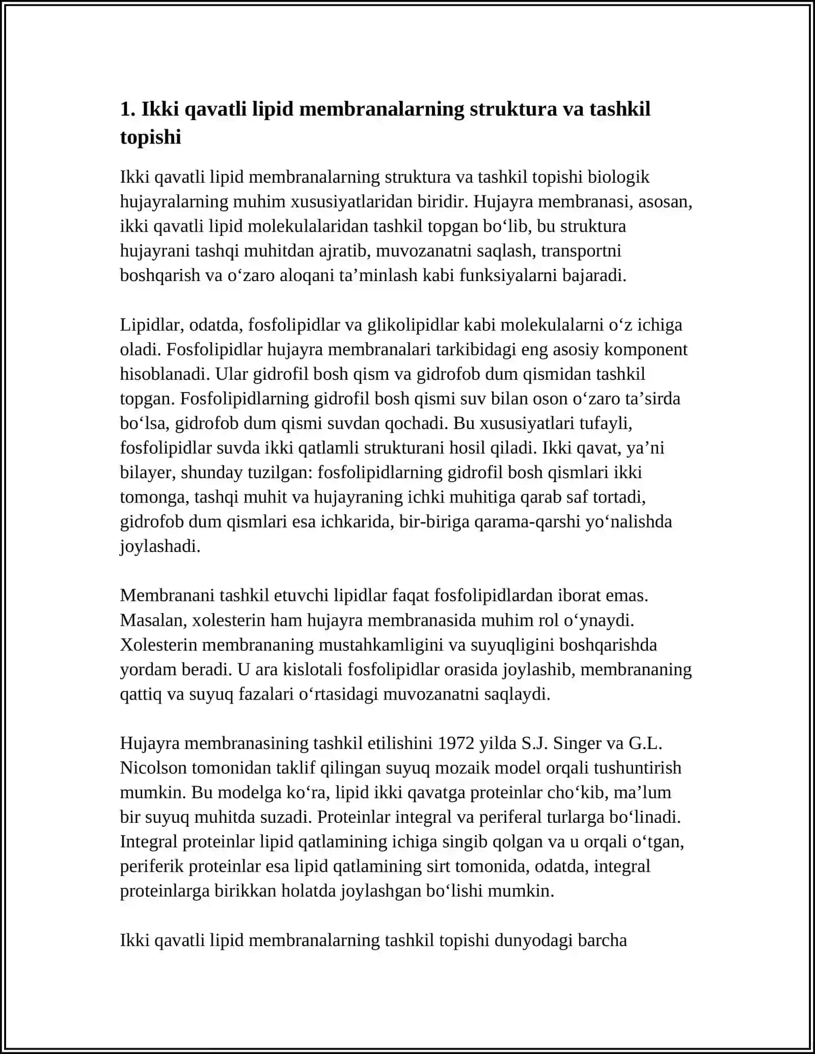 IKKI QAVATLI LIPID MEMBRANALARI.IONLARNING INDUKSIYALANGAN TRANSPORTI 3