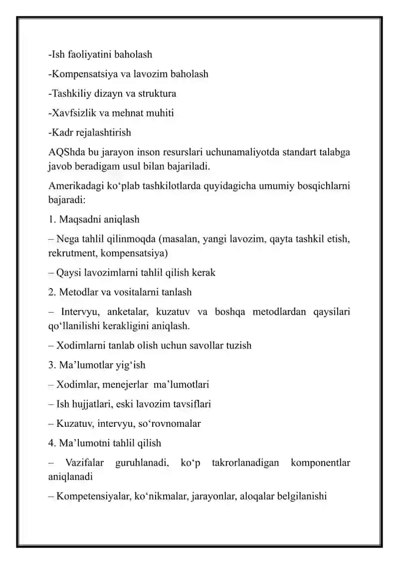 Ish o’rinlarini tahlil qilish va loyihalash yondashuvlari 3