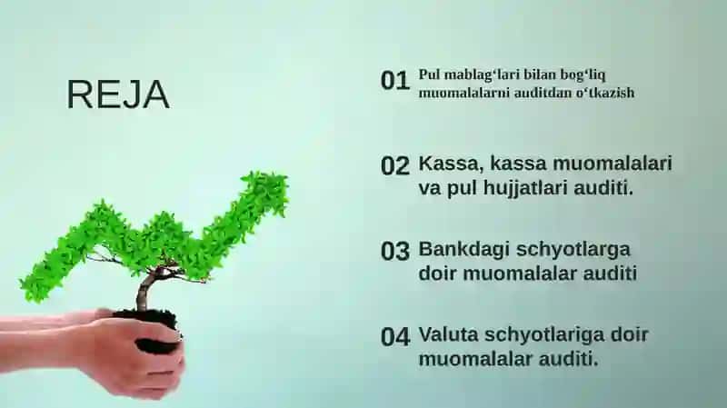 Pul mablag‘lari bilan bog‘liq muomalalarni auditdan o‘tkazish 3
