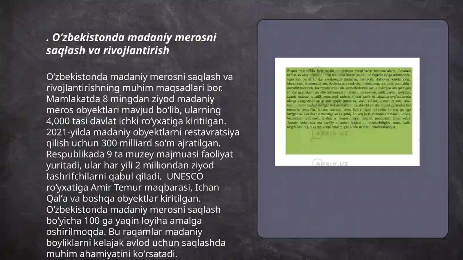 Oʻzbekistoning madaniy va maʼnaviy taraqqiyoti 3