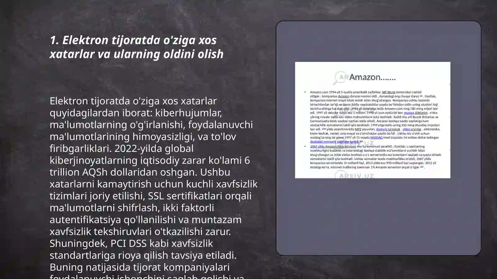 Elektron biznes va elektron tijoratni boshqarish muammolari 3