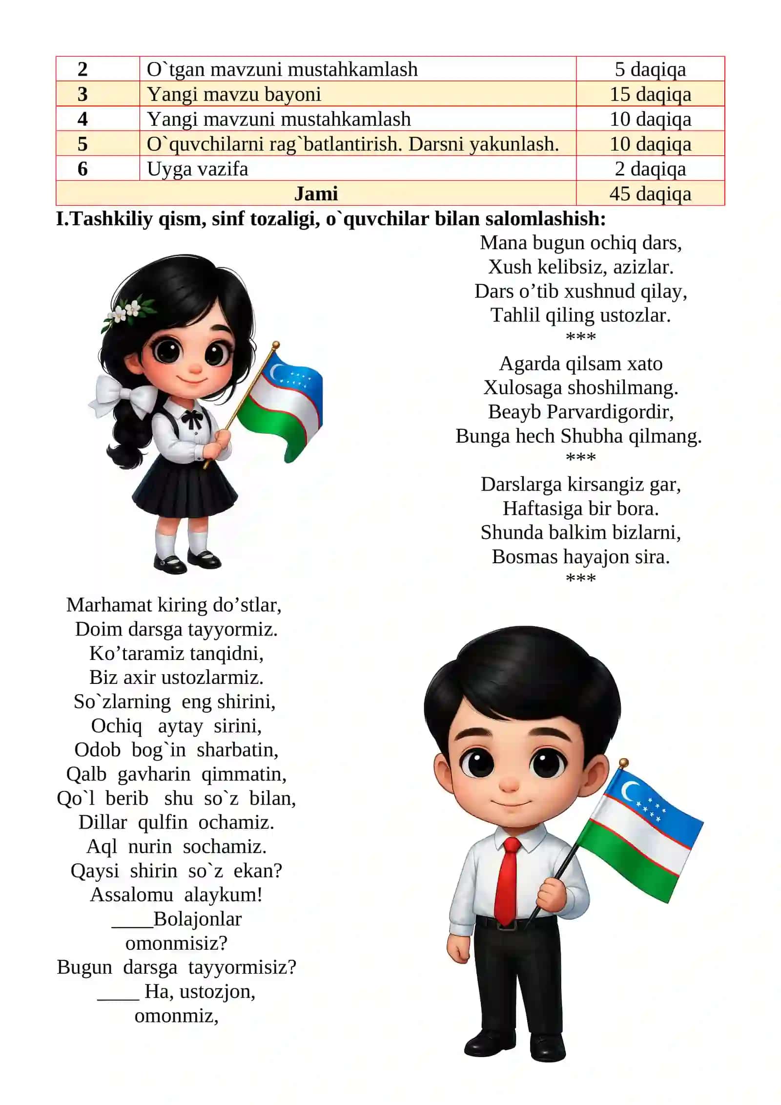 Do'stlik yo‘lagi mavzusida 3-sinf O'qish fanidan dars ishlanmasi 3
