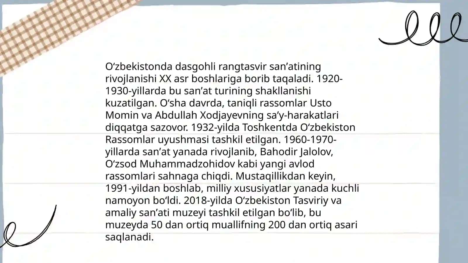 Oʻzbekiston dasgohli rangtasvir sanʼati 3