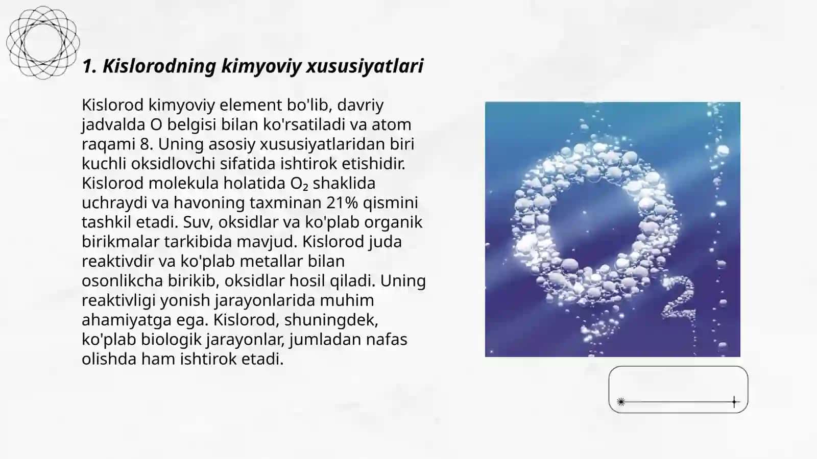 Kislorodning kimyoviy xususiyatlari 3