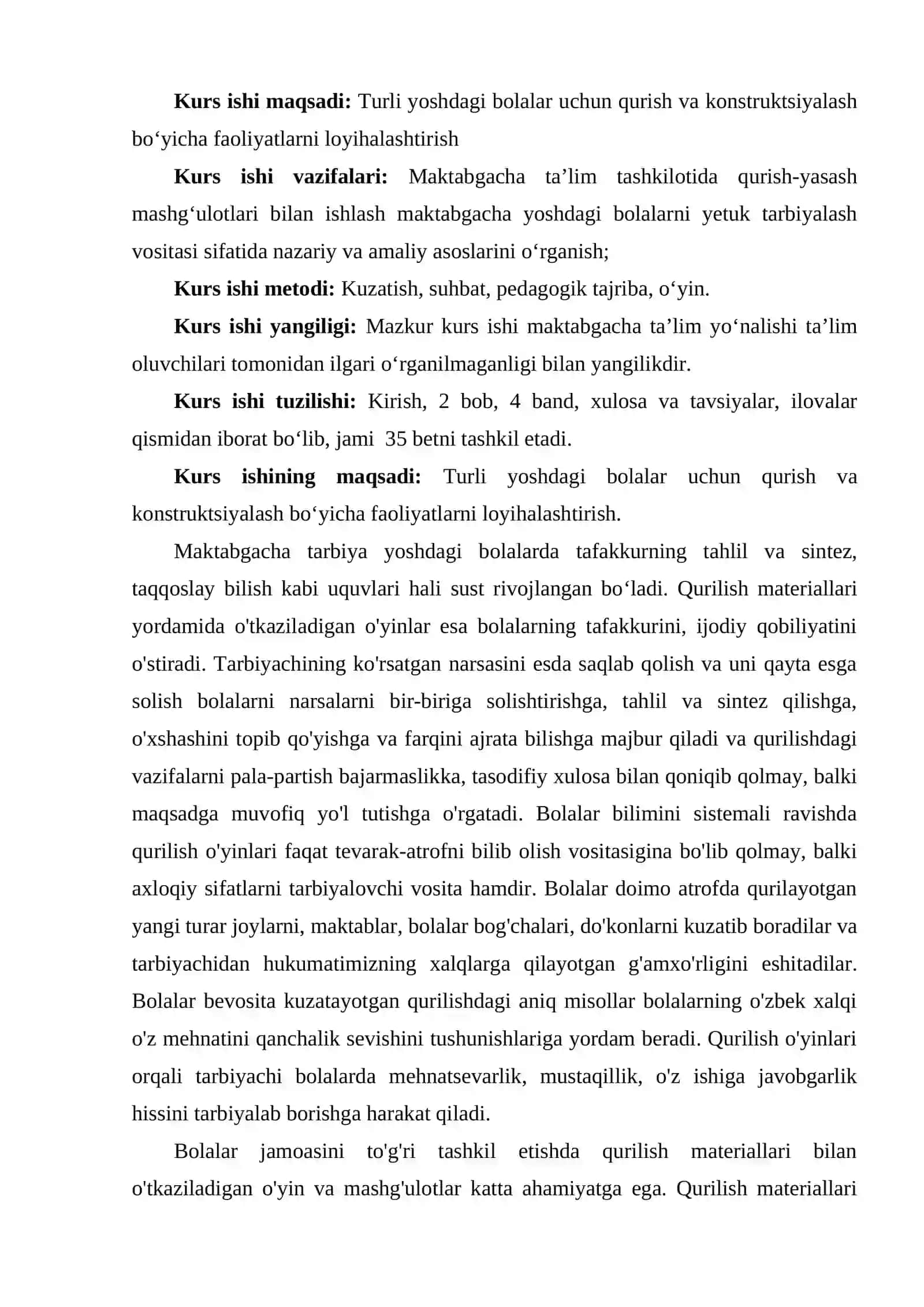 TURLI YOSHDAGI BOLALAR UCHUN QURILISH VA KONSTRUKSIYALARI BOʻYICHA FAOLIYATLARNI LOYIHALASHTIRISH 3