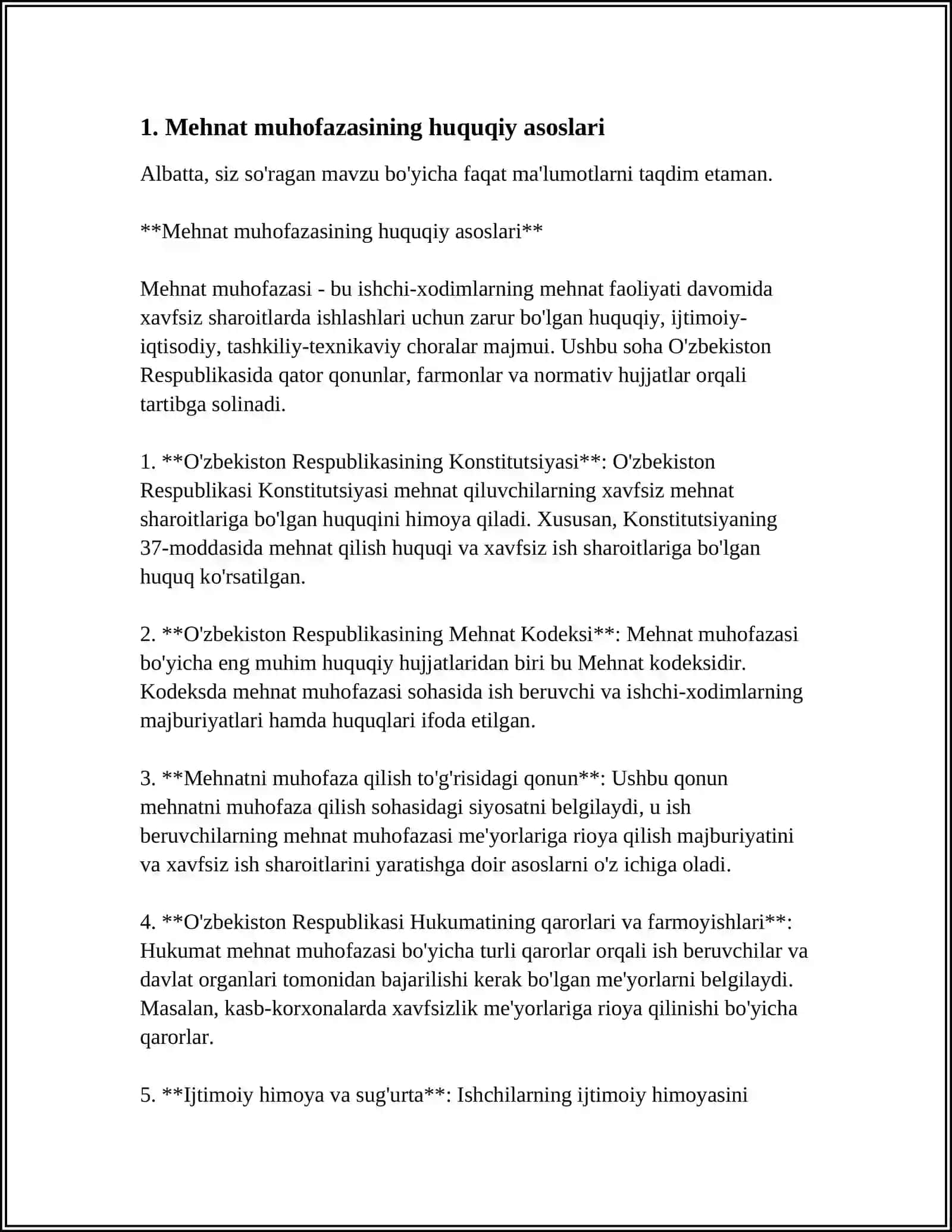 MEHNATNI MUHOFAZA QILISH VA MEHNAT XAVFSIZLIGINI TAʼMINLASH 3