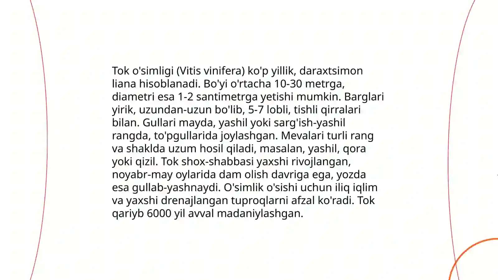 Subtropik o'simliklar va rezavor mevalar morfologiyasini o'rganish Toklarni parvarish qilish 3